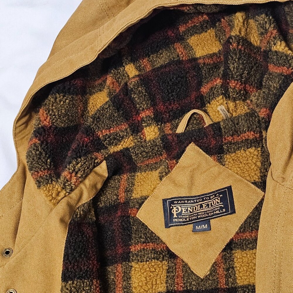 Pendleton Hooded Timber Cruiser Men's Jacket Size M Saddle color 100% Cotton - Picture 10 of 16